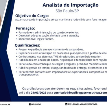 Analista de Importação